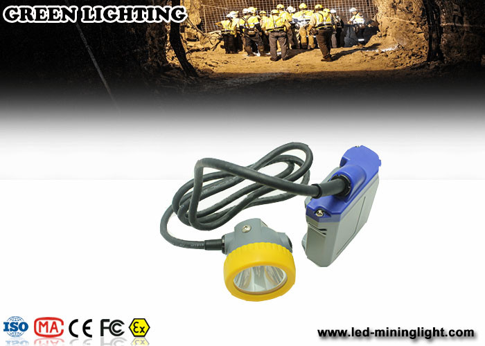 15000 Lux Led Miners Lights For Hard Hats , 6600mah Cord Safety Led Miners Cap Light IP68