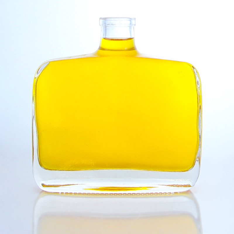 Industrial Liquor 300ml Unique Shaped Round Shoulder Super Flint Glass Bottle with Cork
