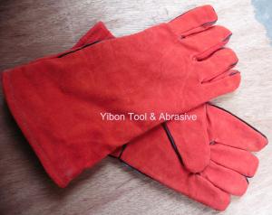 Wholesale 13 Red color Leather Welding Gloves from china suppliers
