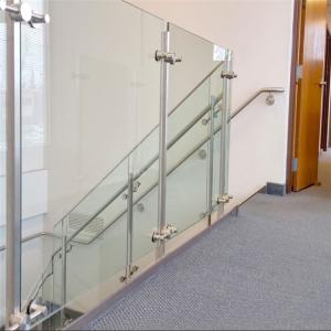 Wholesale Indoor Staircase Post Glass Railing Custom Handrail Sizes With 12mm Tempered Glass from china suppliers