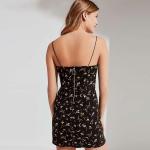 2018 Adjustable Spaghetti Strap Floral Print Vacation Dress Bodycon Mini Dress
