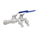 Straight Through Channel SUS304 Stainless Steel Faucet Threaded Tap NPT/BSPP