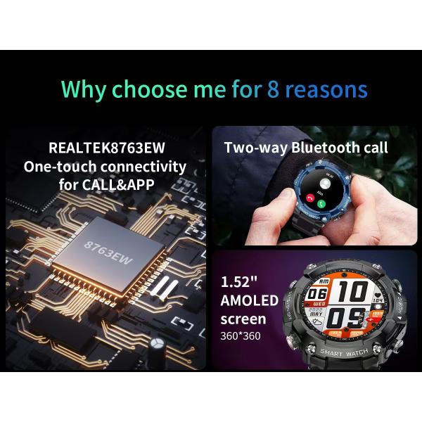 T96 Smart Watch With Headphone BT Call Music Player Sleep Monitor Blood Pressure