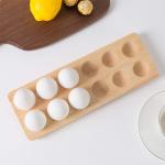 Customized Logo Bamboo Egg Safe Storage Rack for Kitchen Fridge Display