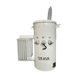 Wholesale 125KVA Single Phase Pole Mounted Transformer Oil Immersed Distribution 34.5KV To 120V from china suppliers