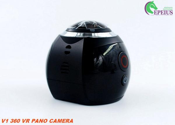 Quality 2.7K VR 360 Degree Action Camera , V1 Vr Video Camera Lens 30 Meter Waterproof for sale