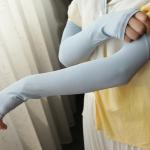 ICE SLEEVE ICE SILK SUNSCREEN SLEEVE OUTDOOR THICKENED SOLID COLOR SEAMLESS