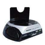 480Mbps USB2.0 Docking Station with Card Reader,Supports 2.5 and 3.5-inch SATA