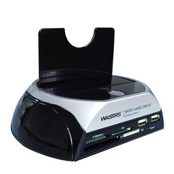 480Mbps USB2.0 Docking Station with Card Reader,Supports 2.5 and 3.5-inch SATA