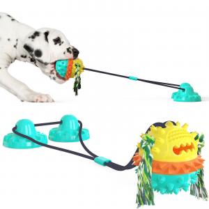 China Natural Rubber Dog Chew Toy TPR Indestructible Suction Dog Tug Of War Toy on sale