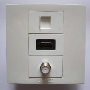 China Modern Outlet HDMI + RJ45+ Digital TV F Head Socket For Home Sockets Panel White Color on sale