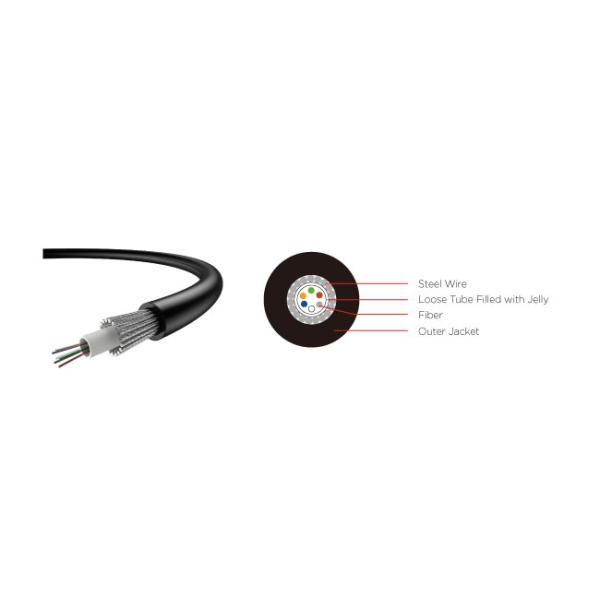 Optical Steel Wire Armored FTTH Fiber Cable Uni Tube Single Jacket