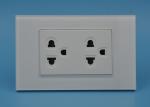 Duplex Electrical Socket Outlet Silver Contact , Double Switched Socket Outlet