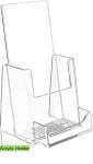4 Inch Countertop Acrylic Display Stand Acrylic Brochure Holders With Card Slot