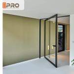 Floor Spring Aluminum Pivot Doors Wood Grain Transfer Surface Treatment entrance