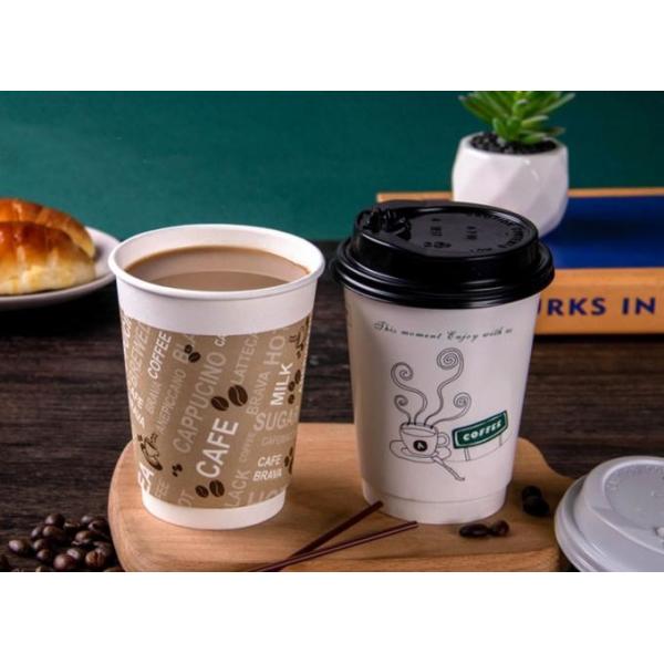 ISO9001 Double Layer Kraft Paper Coffee Drink Cup 16oz For Cafe
