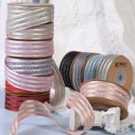 Japanese Sparkling Pink Stripe Ribbon DIY Bow Hair Accessories Dress Accessories