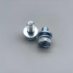 M3-M8 Cross Drive Hex Bolt Blue-White Zinc Spring & Flat Washers