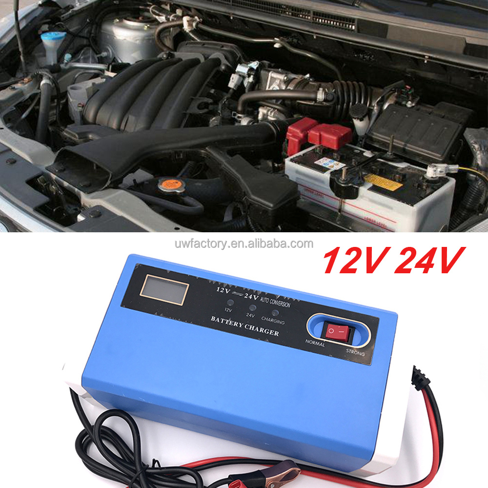 12V/20A Universal Automatic Pulse Repair Trickle 12V 10A 24V 5A Lead Acid Battery Charger with Short Circuit Protection