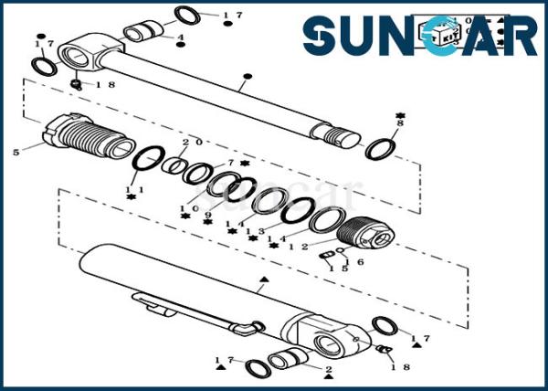 CX31B Bucket Repair Seal Kit 72280251 Mini Crawler Excavator Case Cylinder