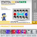 4x6 inch Cg125 125cc Red Blue Motorcycle Led Light Headlights with Plastic