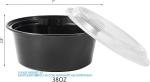 38 Oz 32oz 24oz Lunch Plan Box Disposable Take Out Bowls Black BPA Free Reusable