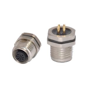 Wholesale ODM OEM M12 Waterproof Connector Metal Cable 4pin Panel Mount Solder Type from china suppliers
