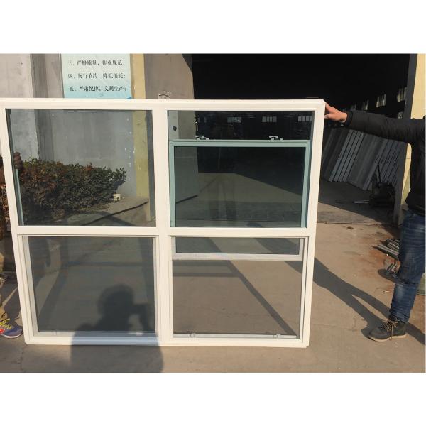 Tempered Glass UPVC Single Hung Window American Style Profile PVC Sliding Vinyl Window