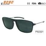 Fashionable rectangle sunglasses ,made of plastic frame and metal temple