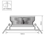 Cooling Fin 12W Epistar LED Down Lighting Lamps / LED Ceiling Lamp 3000K, 4000k,