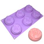 Anti Tear Handmade Silicone Soap Mold 6 Cavities Flowers Shape For Cake
