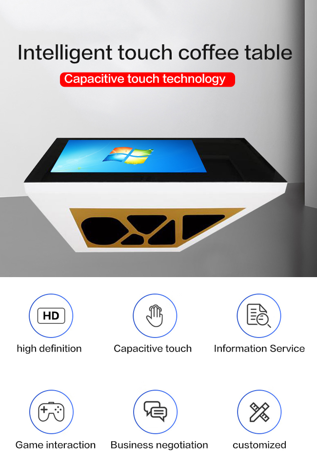 Multitouch Android / Windows Waterproof Game Restaurant Coffee Table Interactive Touch Screen Dining Table