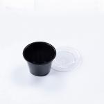 Black Color PET Lid 1.5OZ Disposable Sauce Cup