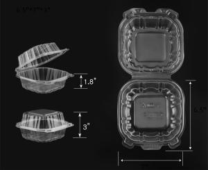 Wholesale PP Hinged Lid Clamshell Container Microwavable 5.8”x6.2”x3” from china suppliers