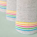 Breathable Summer Color Stripes Mens Gray Ankle Socks With Elastane Materials