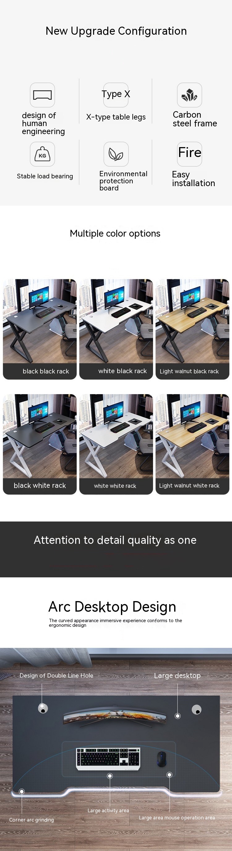 Customizable Free Combination Computer Desk for Students and Professionals