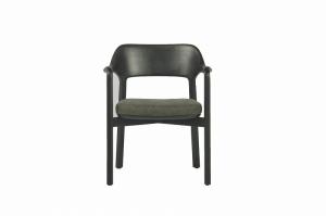 Wholesale ODM Contemporary Dining Arm Chairs Modern Accent Armchair With Black Metal Legs from china suppliers