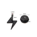 High Quality Vintage Punk Black Titanium Steel Earrings Cool Lightning Small