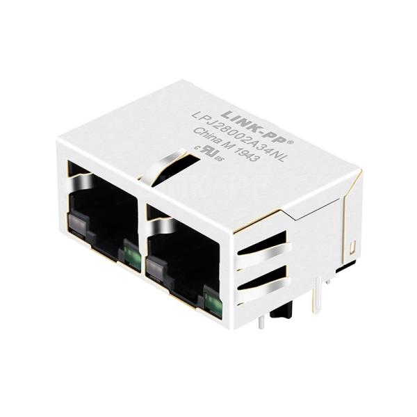 Pulse JG0-0031NL Compatible LINK-PP LPJ28002A34NL 10/100 Base-T Tab Up Green