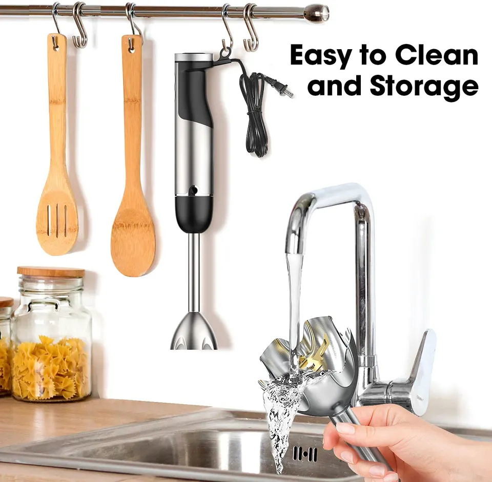 12-Speed Multi-Function Handheld Stick Blender With Stainless Steel Blades