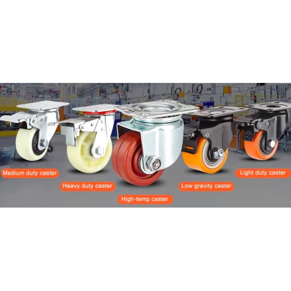 Plate Threaded Stem Light Duty Caster Wheels Swivel Castor With Brake