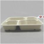 Disposable 4-Coms Square Lunch Tray With Lid-Factory Offered Sugarcane Tableware