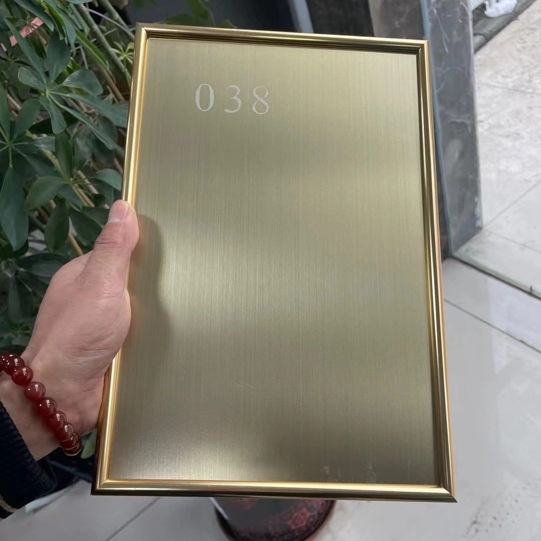 1219x2438 Champagne Colour Stainless Steel Sheet SUS304 201 Champagne Gold Hairline Sheet