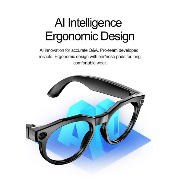 W611 Pro Smart Glasses Camera 8MP Pixel AI Translation 4GB Memory WiFi Transmission Photo Video Chat IP66 Waterproof Magnetic