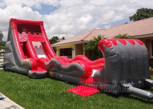 China Rent Inflatable Water Slides Kids Jumping Bounce Red PVC Large Inflatable Water Slides on sale
