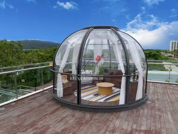 Transparent Garden Glass House Large Aluminum Profiles Round Igloo Geodesic Dome