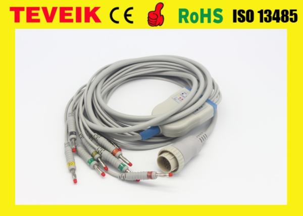 Teveik Factory Price of 10 Leads Kenz 103,106 ECG EKG Cable, Banana 4.0 IEC 4.7K