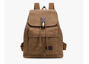 Wholesale High Durability Canvas High School Backpacks With Leather Decorative Straps from china suppliers