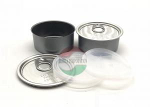 China CMYK Color EOE Round Small Tin Cans For Tuna Packaging Food Size 65x30mm on sale