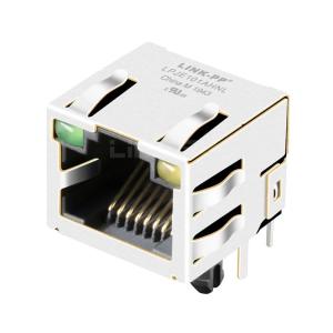 Wholesale Halo HCJT1-802SK-L12 Compatible LINK-PP LPJE101AHNL Tab Up Green/Yellow LED 1X1 Port Ethernet Jack RJ45 without Integrated Magnetics from china suppliers